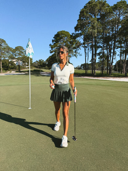Meet Me at the Club Women's Polo in Green