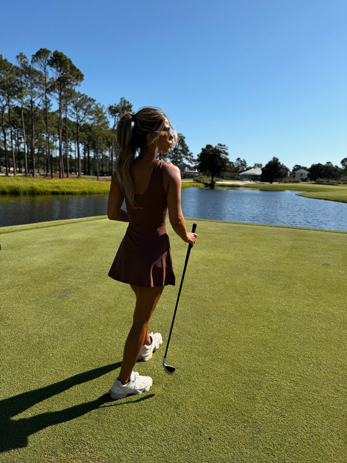 Tied to Tee Time Dress in Brown
