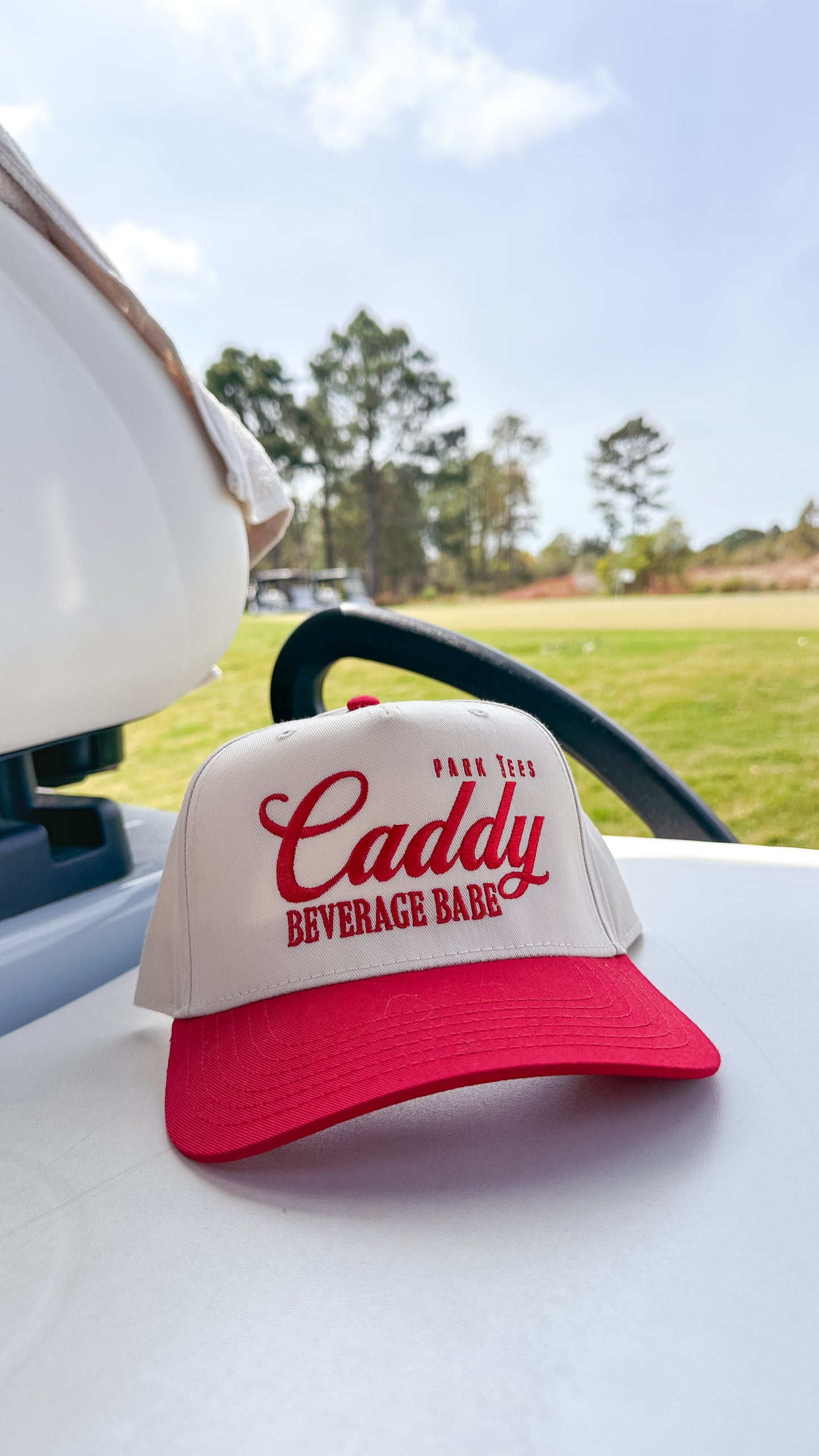 Caddy Beverage Babe Two Toned Snapback Red