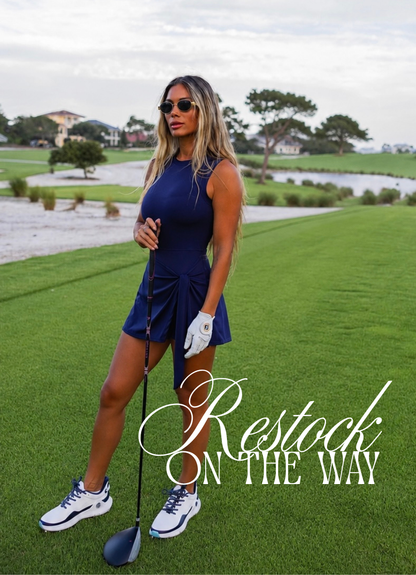 Tied to Tee Time Dress in Navy *restock on the way