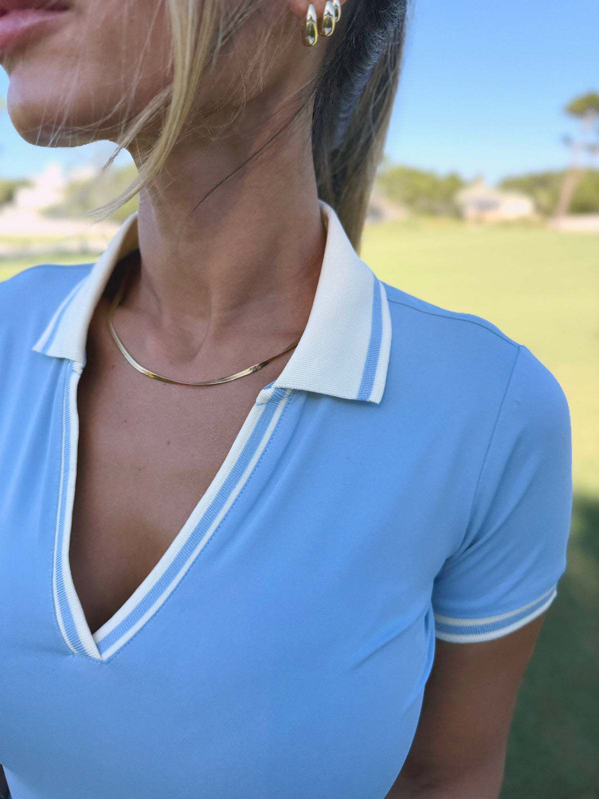 Meet Me at the Club Women's Polo in Light Blue