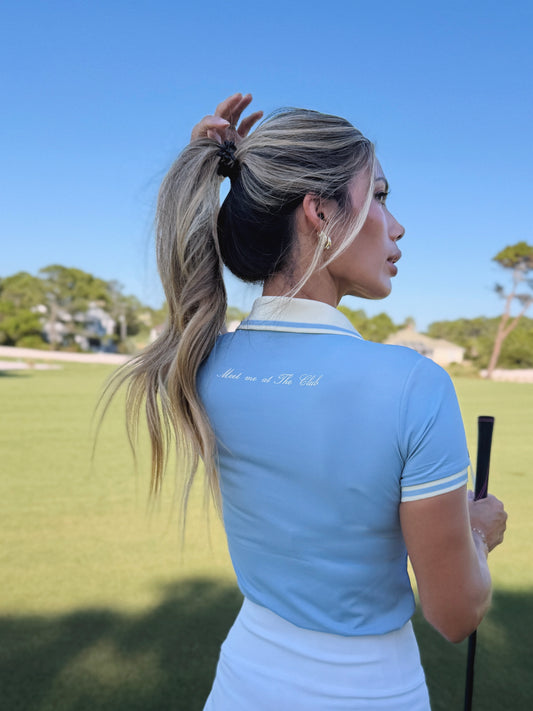 Meet Me at the Club Women's Polo in Light Blue