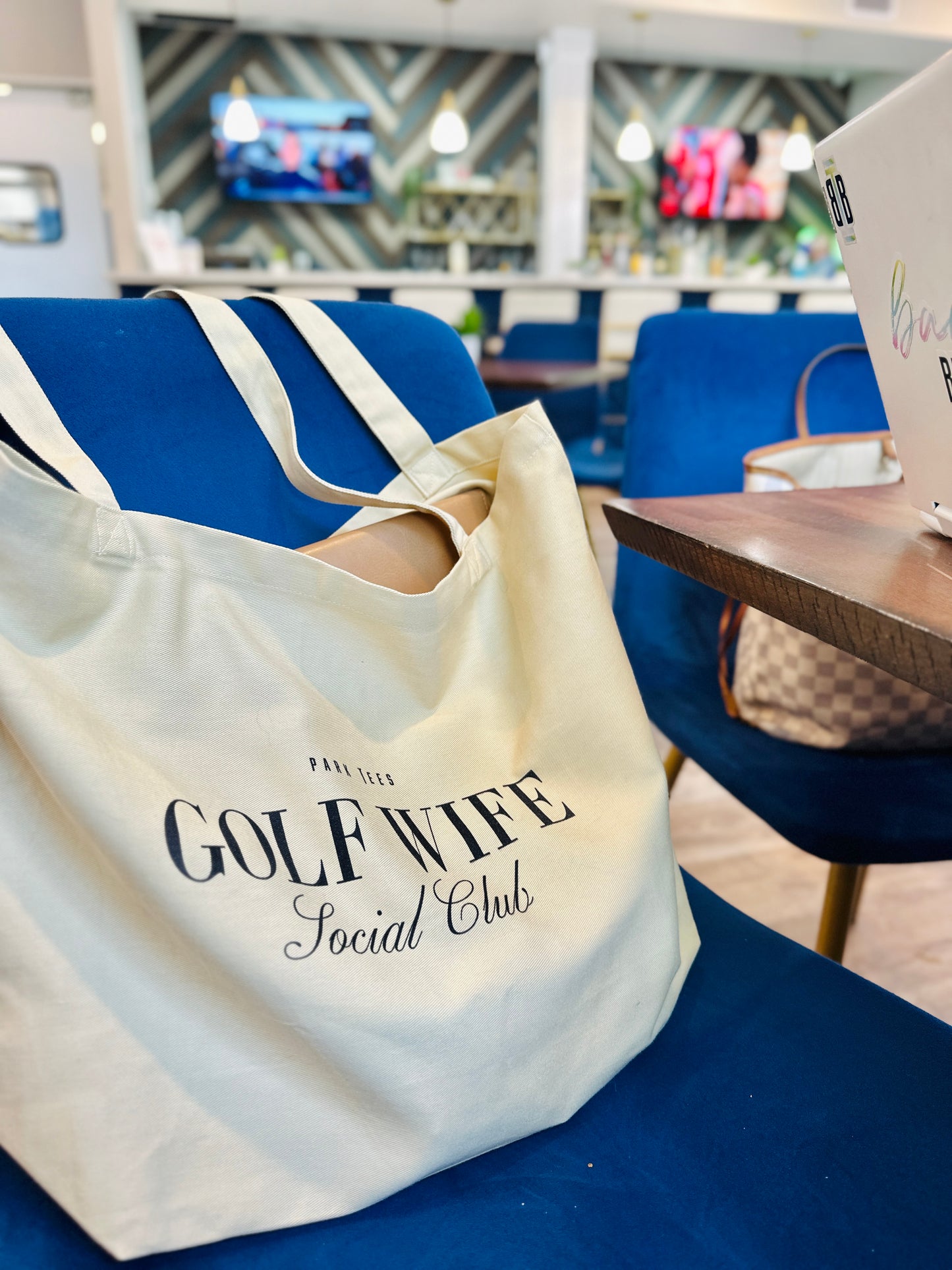 Golf Wife Social Club Large organic tote bag