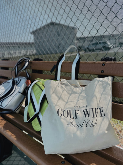 Golf Wife Social Club Large organic tote bag