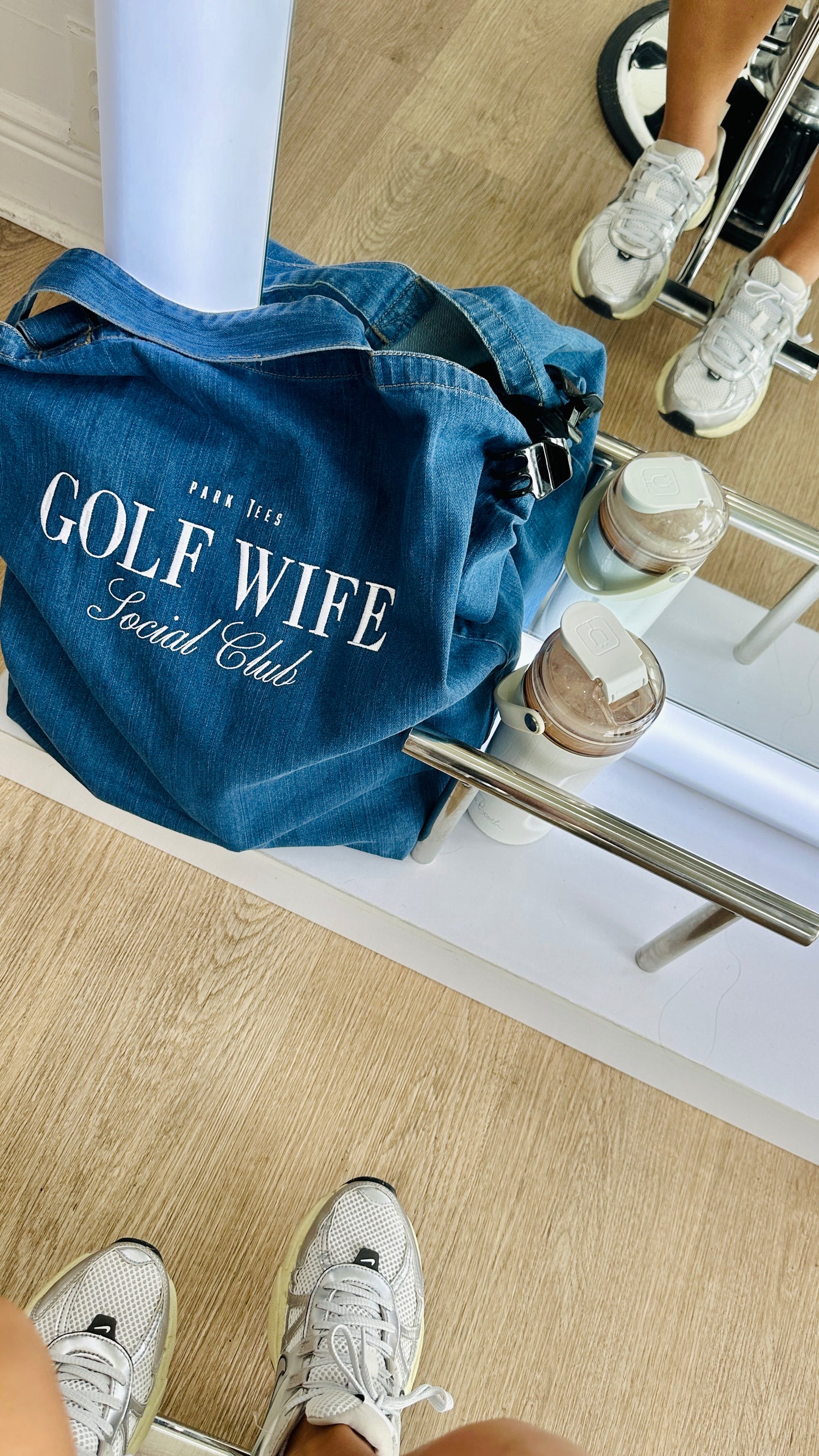 Golf Wife Social Club Embroidered Organic denim tote bag