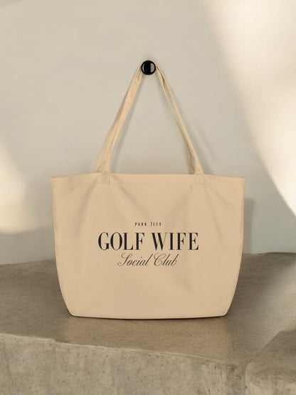 Golf Wife Social Club Large organic tote bag