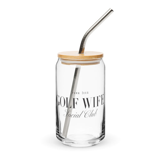 Golf Wife Social Club Glass with Lid & Straw