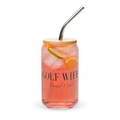 Golf Wife Social Club Glass with Lid & Straw