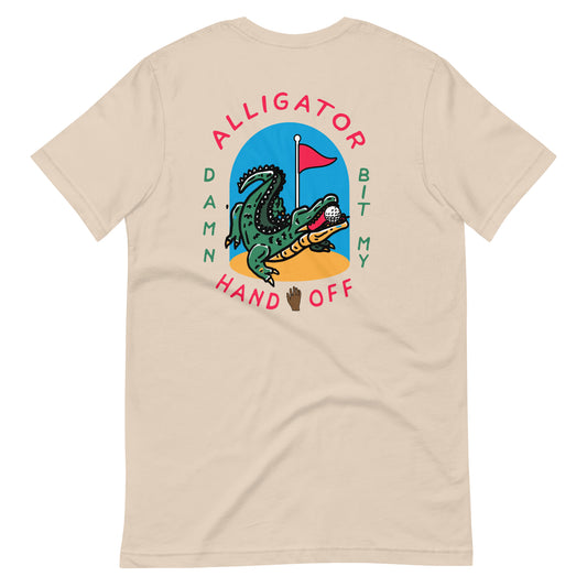 Alligator Bit my hand off Unisex t-shirt